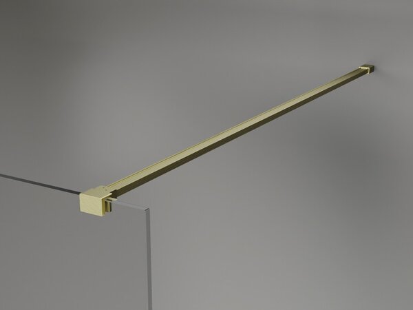 Mexen, Mexen Kioto-X sprchová stena 50 x 200 cm, priehľadná 10 mm, zlatý kartáč - 800-050-101-55-00-X