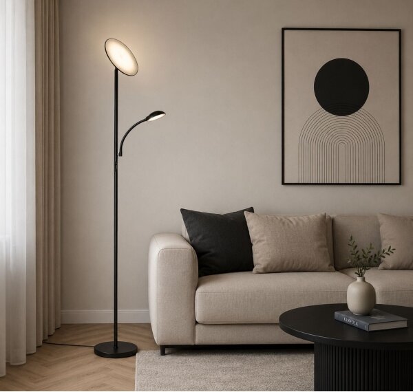 Rabalux 74084 - LED stmievateľná stojacia lampa HALINA 23W/230V 3000/4200/6500 čierna