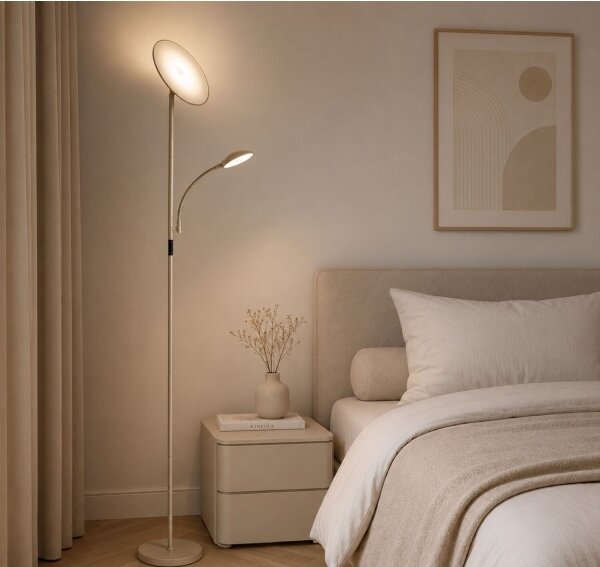 Rabalux 74083 - LED stmievateľná stojacia lampa HALINA 23W/230V 3000/4200/6500 béžová
