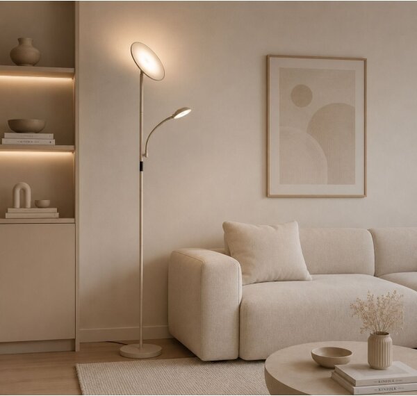 Rabalux 74083 - LED stmievateľná stojacia lampa HALINA 23W/230V 3000/4200/6500 béžová