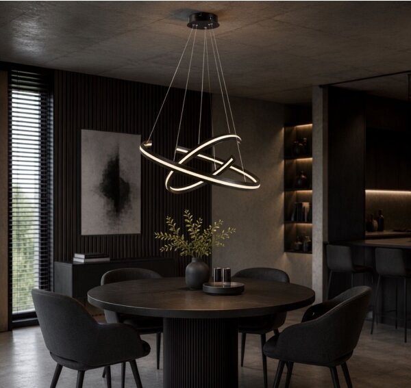 Rabalux 72052 - stmievateľný LED luster na lanku ZADIE 80W/230V 3000-6500K čierna+DO