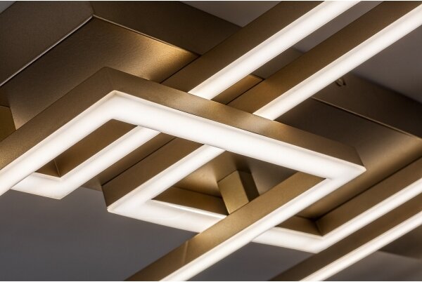 Rabalux 71499 - LED stmievateľné stropné svietidlo FATMA 40W/230V 3000-6500K 33x100 cm zlatá s diaľkovým ovládaním
