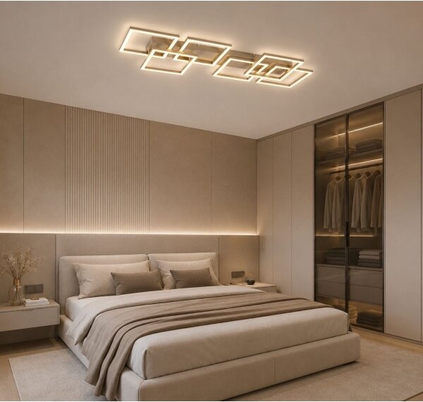 Rabalux 71499 - LED stmievateľné stropné svietidlo FATMA 40W/230V 3000-6500K 33x100 cm zlatá s diaľkovým ovládaním