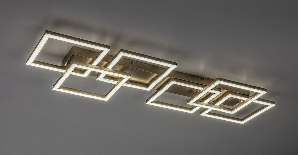 Rabalux 71499 - LED stmievateľné stropné svietidlo FATMA 40W/230V 3000-6500K 33x100 cm zlatá s diaľkovým ovládaním