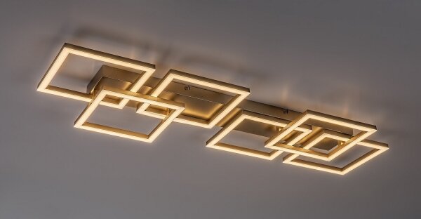 Rabalux 71499 - LED stmievateľné stropné svietidlo FATMA 40W/230V 3000-6500K 33x100 cm zlatá s diaľkovým ovládaním