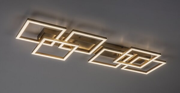 Rabalux 71499 - LED stmievateľné stropné svietidlo FATMA 40W/230V 3000-6500K 33x100 cm zlatá s diaľkovým ovládaním