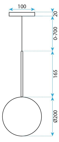 Toolight Toolight, sklenené guľové závesné stropné svietidlo 20cm, APP1684-1CP, chrómová, OSW-04304