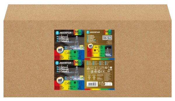 Aigostar - LED solárna vianočná dekorácia LED/0,59 W/3,7 V 100 cm IP65 viacfarebná
