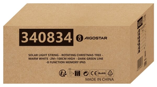 Aigostar - LED Solárna vianočná dekorácia LED/0,59W/3,7V 100 cm IP65 teplá biela