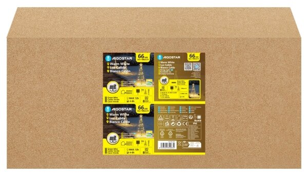Aigostar - LED Solárna vianočná dekorácia LED/0,59W/3,7V 100 cm IP65 teplá biela