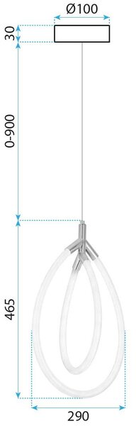 Toolight Toolight, LED závesné osvetlenie, 43W, G017-CP, zlatá-biela, OSW-06365