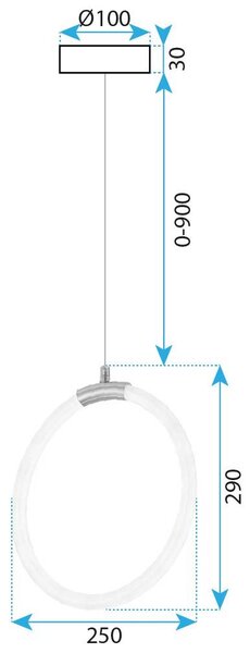 Toolight Toolight, LED závesné osvetlenie 25cm, 22W, 4000K, 2000lm, G020-CP, zlatá-biela, OSW-06371