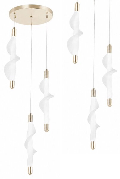 Toolight Toolight, LED stropné svietidlo 27W, 4000K, G009-3CPR, biela-zlatá lesklá, OSW-06316