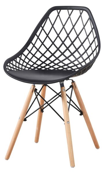 RIANA II plastová stolička, čierna/buk