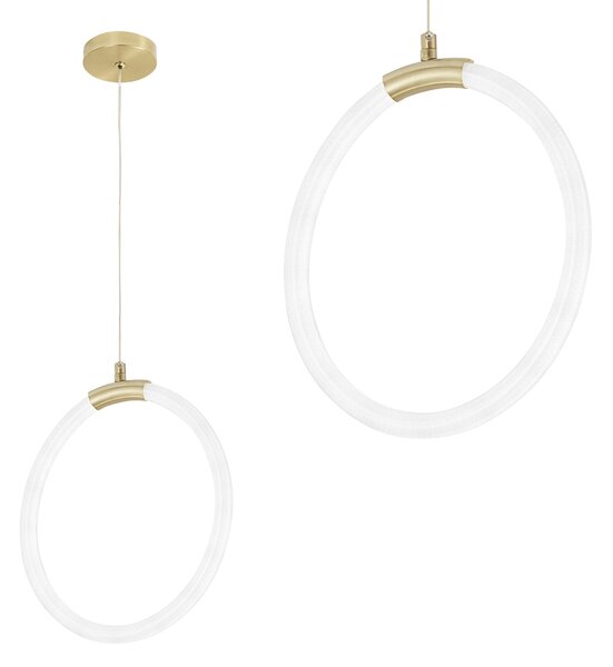 Toolight Toolight, LED závesné osvetlenie 25cm, 22W, 4000K, 2000lm, G020-CP, zlatá-biela, OSW-06371