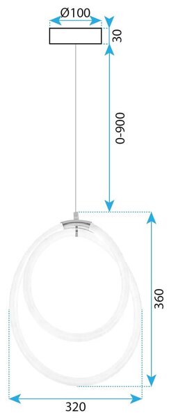 Toolight Toolight, LED závesné svietidlo G021-CP, biela-zlatá, OSW-06372
