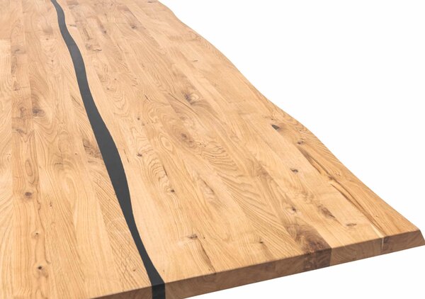 Dubový jedálenský stôl Amber so živicou - 1600x900 mm