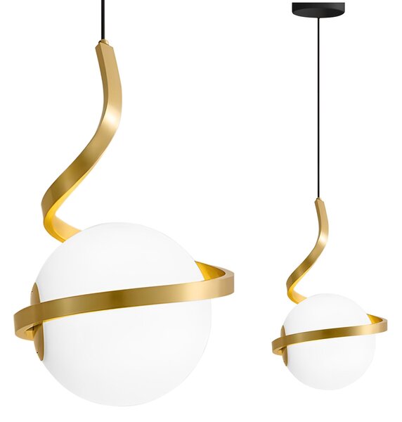 Toolight Toolight, LED závesné osvetlenie 1xE27, G020-CP, zlatá-biela, OSW-04314