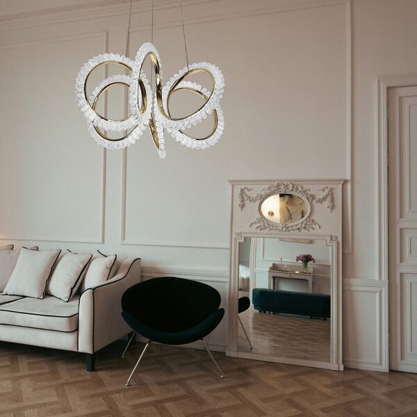 Toolight Toolight, LED závesné osvetlenie 50cm, G037-CP, zlatá lesklá, OSW-06304