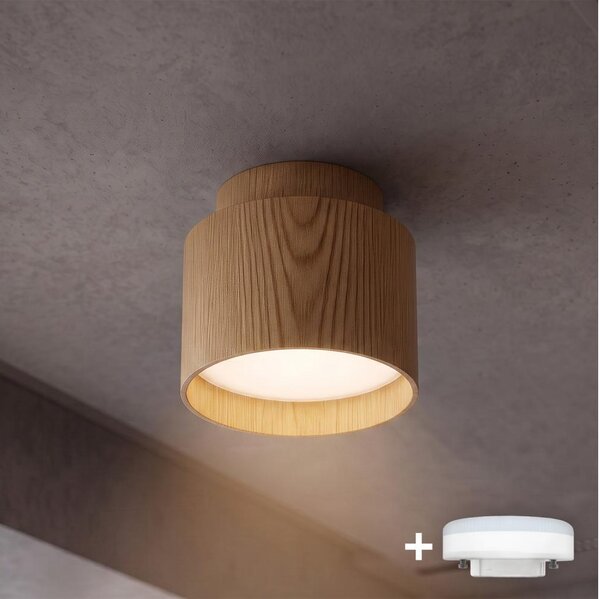 BRILAGI - LED bodové svietidlo BACKLIT 1xGX53/15W/230V+LED/3W pr. 8 cm dek. duba