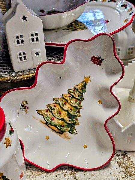 Keramický dezertný tanierik so stromčekom Chrissie - Ø 20,5*2 cm - Exner