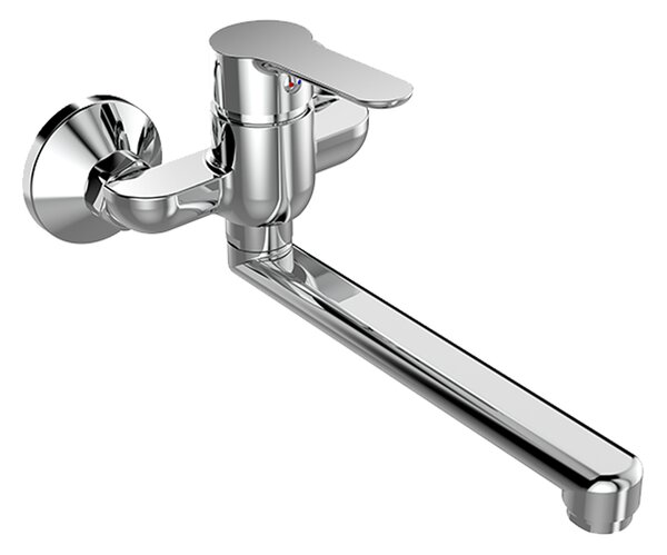 Mereo Mereo, Drezová nástenná batéria, Zuna, s ramienkom plochým rovným 160 mm, chróm, MER-CB302A02Z