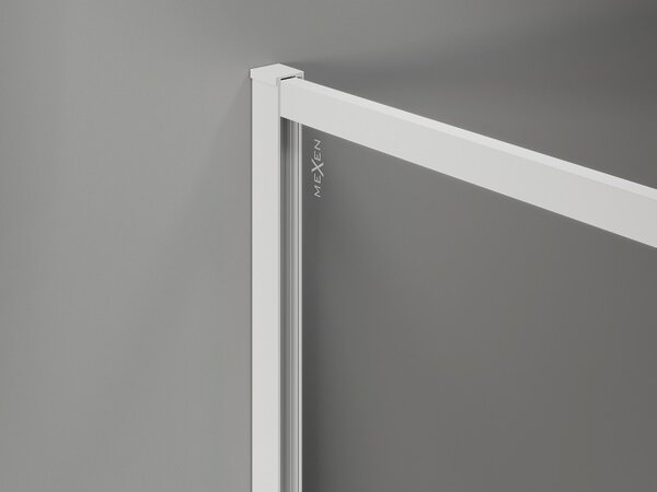 Mexen, Mexen Kioto-XF sprchová stena s rámom 50 x 202 cm, priehľadná 10 mm, biela - 800-050-104-20-00-X