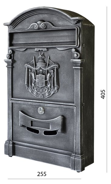Kovian-Prod Schránka poštová, 255x405x90mm, strieborná patina
