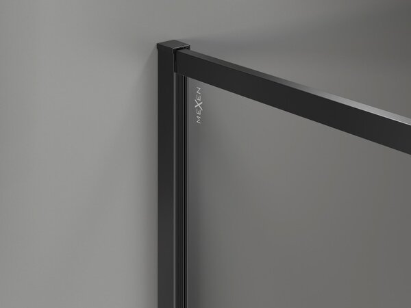 Mexen, Mexen Kioto-XF sprchová stena s rámom 50 x 202 cm, grafit 10 mm, čierna - 800-050-104-70-40-X