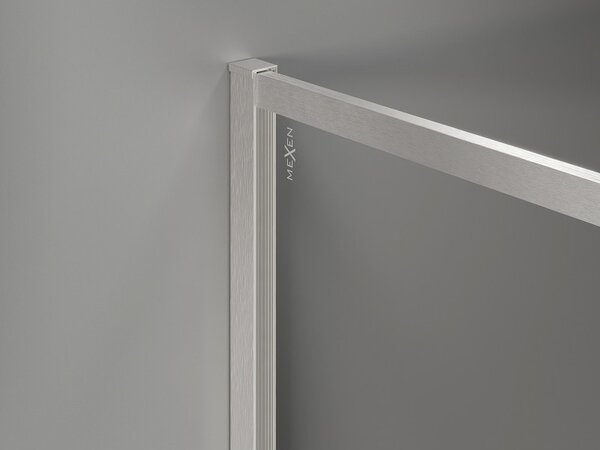 Mexen, Mexen Kioto-XF sprchová stena s rámom 80 x 202 cm, priehľadná 10 mm, matný nikel - 800-080-104-97-00-X