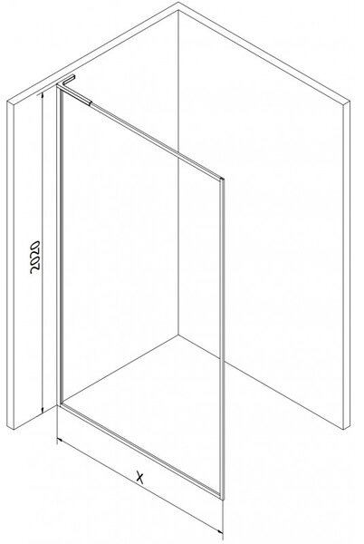 Mexen, Mexen Kioto-F L sprchová stena s rámom 55 x 202 cm, priehľadná 8 mm, pištoľovo sivá kartáčovaná - 800-055-174-66-00