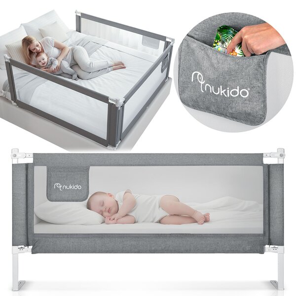 Zábrana na posteľ 200 cm Nukido NK-227 sivá