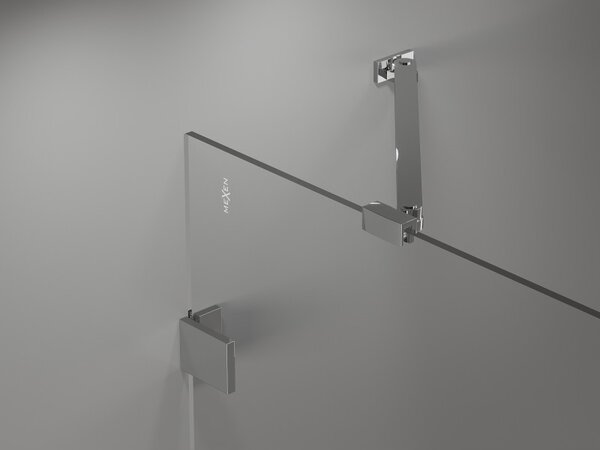 Mexen, Mexen Lunar ľavé výklopné sprchové dvere 130 cm, transparentné, chróm - 834-130-000-01-00-L