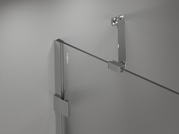 Mexen, Mexen Lunar ľavé výklopné sprchové dvere 130 cm, transparentné, chróm - 834-130-000-01-00-L