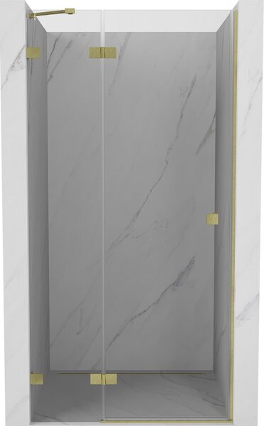 Mexen, Mexen Lunar ľavé výklopné sprchové dvere 70 cm, transparentné, brúsené zlaté - 834-070-000-55-00-L
