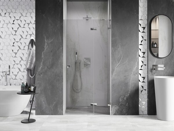 Mexen, Mexen Lunar pravé otočné sprchové dvere 70 cm, transparentné, chróm - 834-070-000-01-00-P