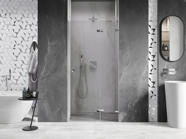 Mexen, Mexen Lunar pravé otočné sprchové dvere 70 cm, transparentné, chróm - 834-070-000-01-00-P