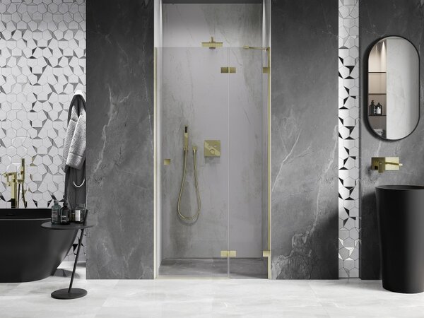 Mexen, Mexen Lunar pravé otočné sprchové dvere 70 cm, transparentné, brúsené zlaté - 834-070-000-55-00-P