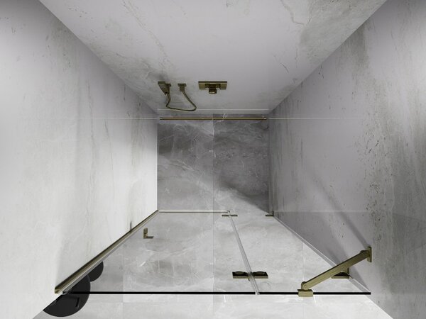 Mexen, Mexen Lunar pravé otočné sprchové dvere 70 cm, transparentné, brúsené zlaté - 834-070-000-55-00-P