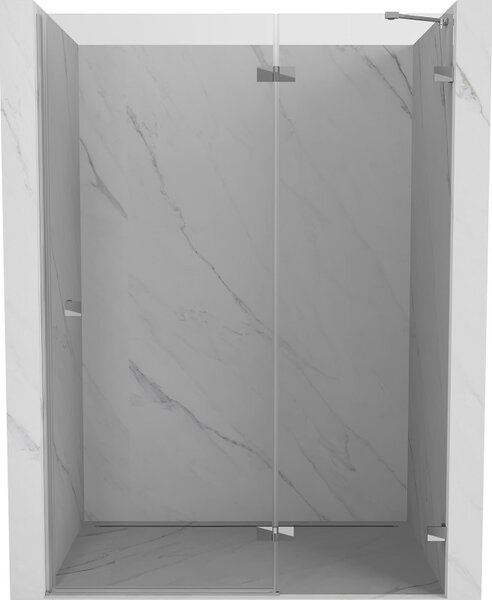 Mexen, Mexen Lunar pravé otočné sprchové dvere 130 cm, transparentné, chróm - 834-130-000-01-00-P