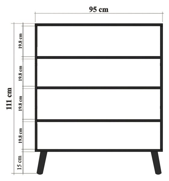 Skrinka v dekore duba v prírodnej farbe 95x111 cm Multilux – Kalune Design
