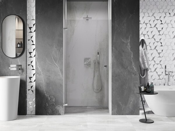 Mexen, Mexen Lunar-B Otočné ľavé sprchové dvere 60 cm, transparentné, chróm - 832-060-000-01-00-L