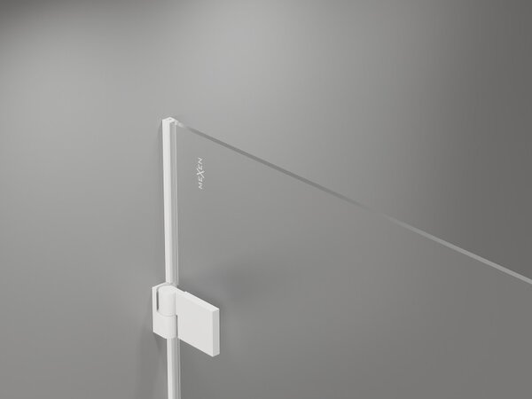 Mexen, Mexen Lunar-B Otočné ľavé sprchové dvere 60 cm, transparentné, biele - 832-060-000-20-00-L