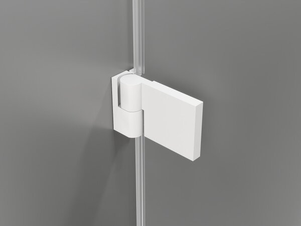 Mexen, Mexen Lunar-B Otočné ľavé sprchové dvere 60 cm, transparentné, biele - 832-060-000-20-00-L