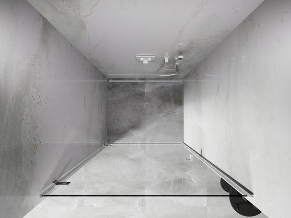 Mexen, Mexen Lunar-B Otočné ľavé sprchové dvere 60 cm, transparentné, biele - 832-060-000-20-00-L
