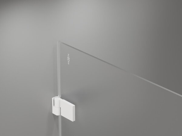 Mexen, Mexen Lunar-B Otočné ľavé sprchové dvere 60 cm, transparentné, biele - 832-060-000-20-00-L