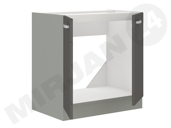 Mirjan24 Skrinka pod drez Multiline 80 ZL 2F BB, Farby: šedý / krém lesk, Drez: nie 5902928216509