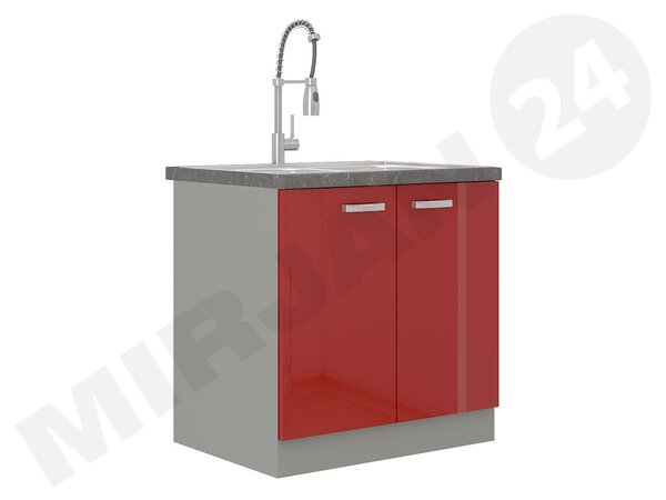 Mirjan24 Skrinka pod drez Multiline 80 ZL 2F BB, Farby: šedý / krém lesk, Drez: nie 5902928216509
