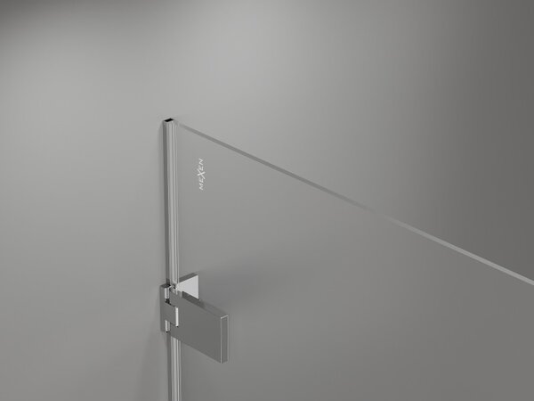 Mexen, Mexen Lunar-F pravé sklápacie sprchové dvere 60 cm, transparentné, chróm - 836-060-000-01-00-P