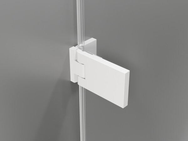 Mexen, Mexen Lunar-F skladacie ľavé sprchové dvere 60 cm, transparentné, biele - 836-060-000-20-00-L